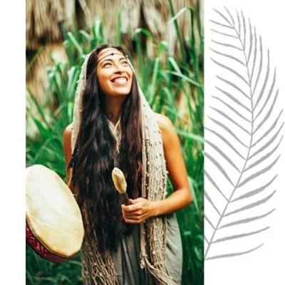 woman playing with drums and gongs